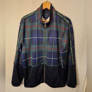 Tommy Hilfiger Plaid Colorblock Spell Out Green Red White Jacket Mens Size XL